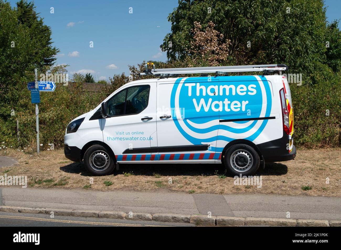 Eton, Windsor, Berkshire, UK. 29th July, 2022. A Thames Water van in
