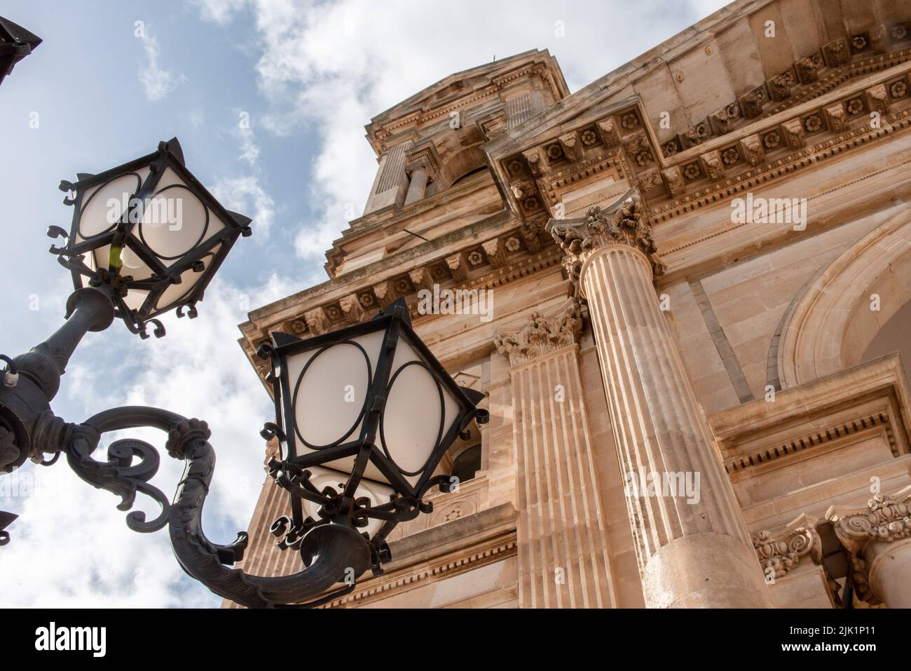 Scenic portal of Basilica of Saints Cosmas and Damian in Alberobello, Southern Italy Stock Photo