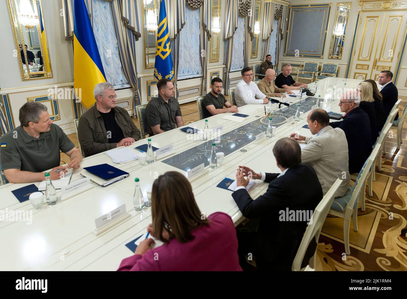 President of Ukraine Volodymyr Zelenskyy held a meeting with the delegation of the House of Representatives of the United States of America led by Chairman of the House Armed Services Committee Adam Smith.  The head of the Ukrainian state noted the importance of this visit, which is a strong signal of support for Ukraine, its sovereignty and territorial integrity.  'We appreciate the help of the United States in defending our territory, our land and the Ukrainian people. I would like to thank President Biden and the US Congress, where we have important bicameral and bipartisan support. Stock Photo