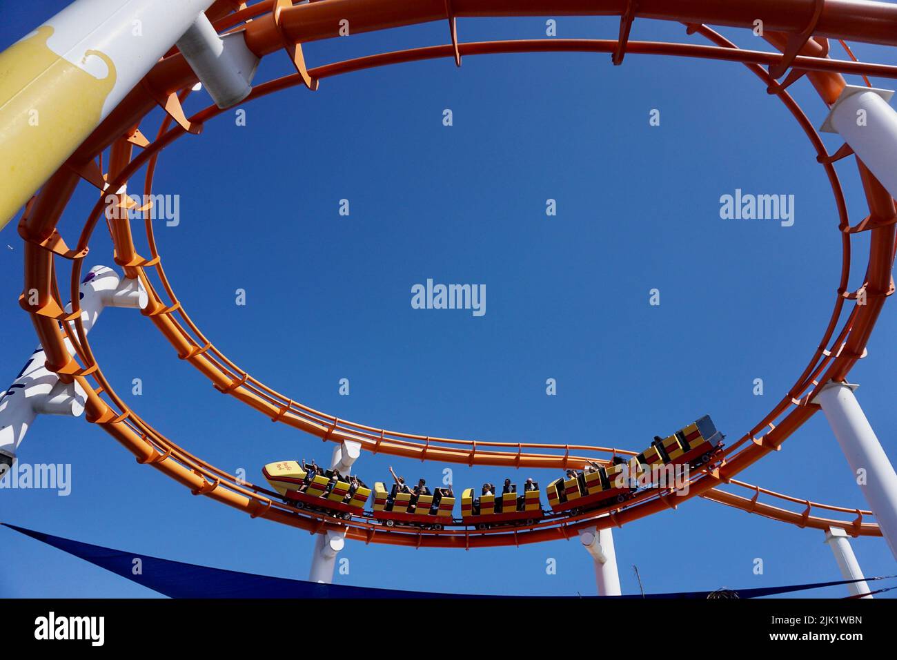 Pacific Park amusement park on the Santa Monica pier. Stock Photo