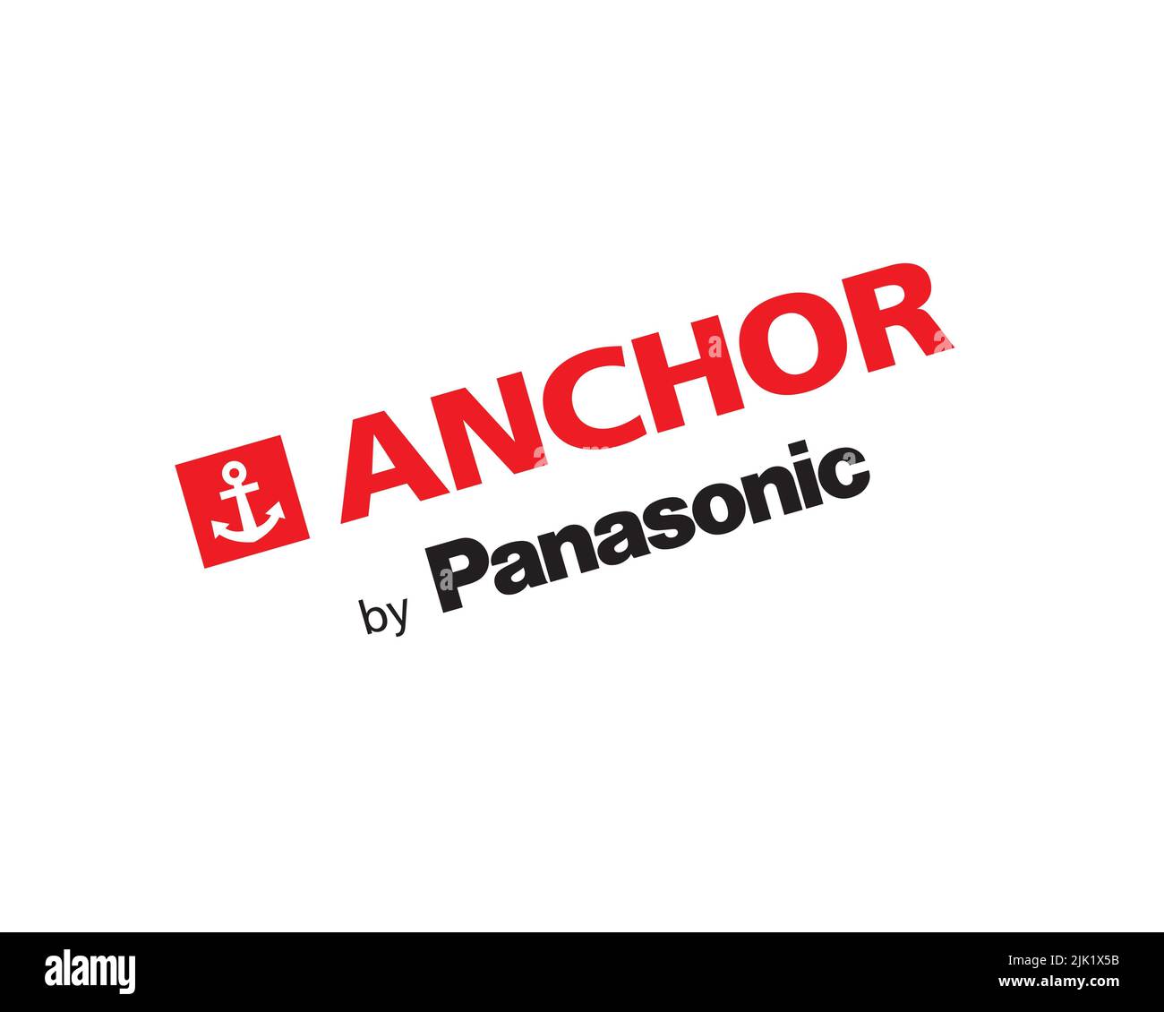 Anchor Electricals Pvt. Ltd. Rotated Logo, White Background Stock Photo
