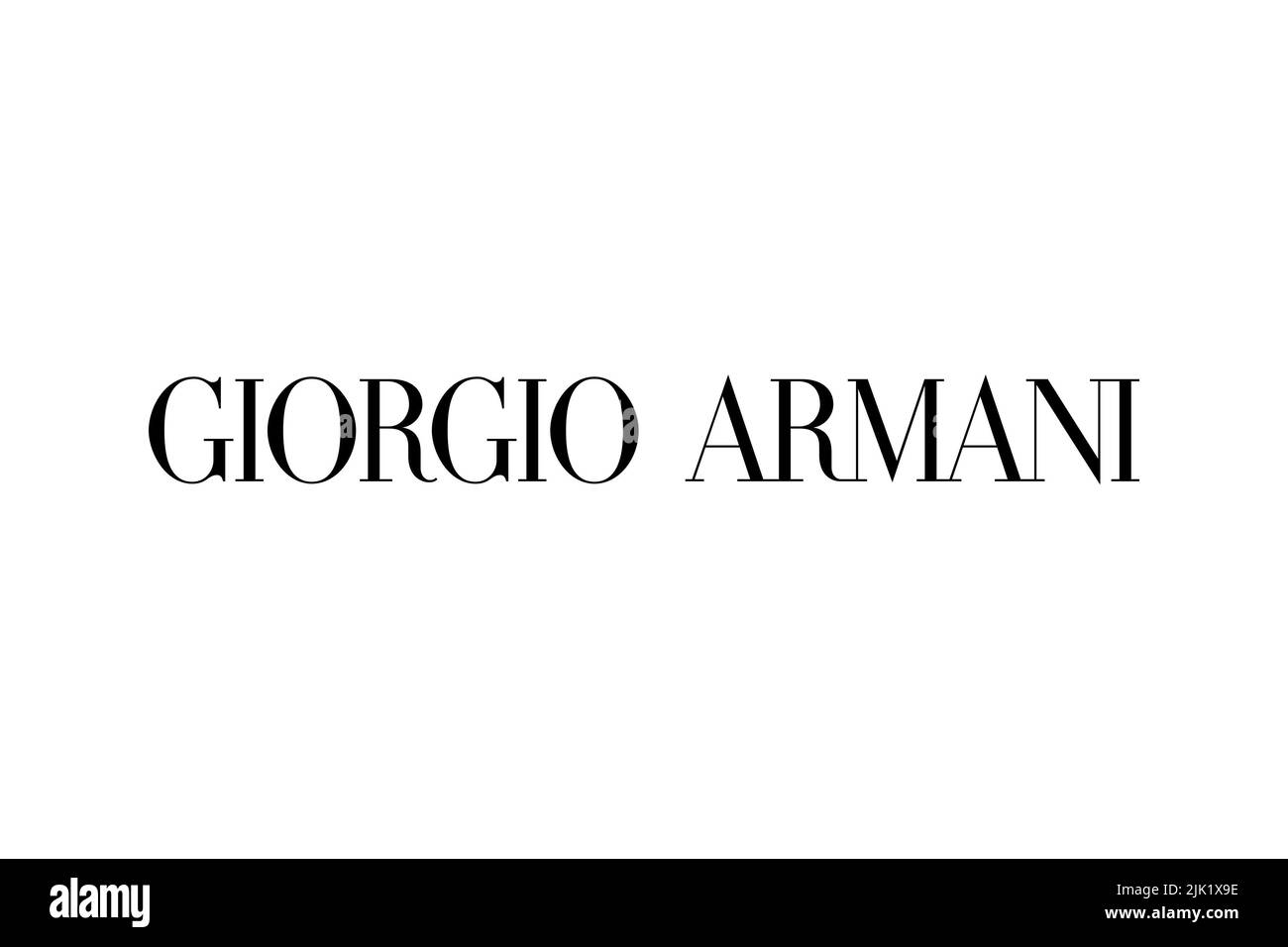 Armani, Logo, White background Stock Photo