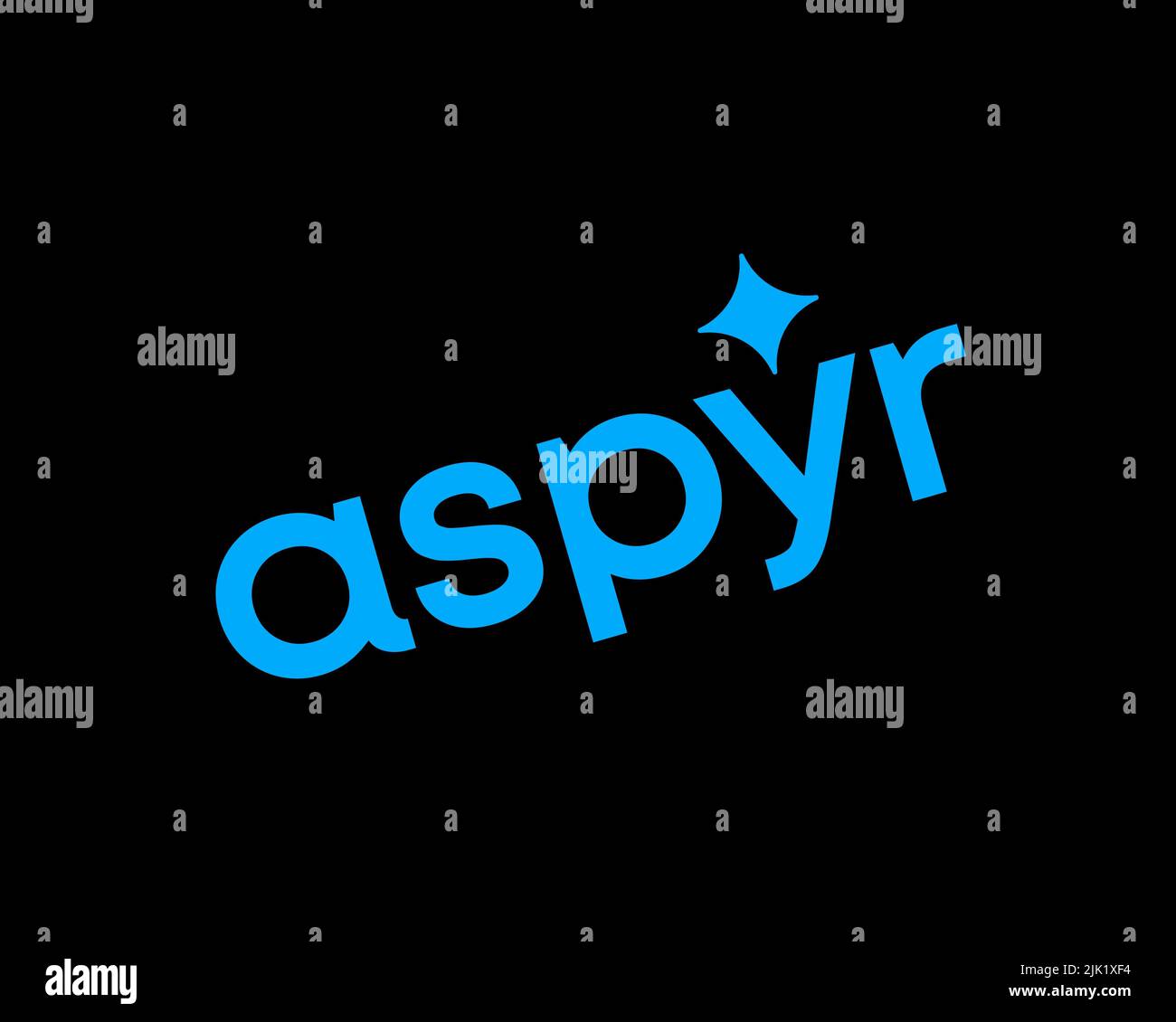 Aspyr, rotated logo, black background Stock Photo Alamy