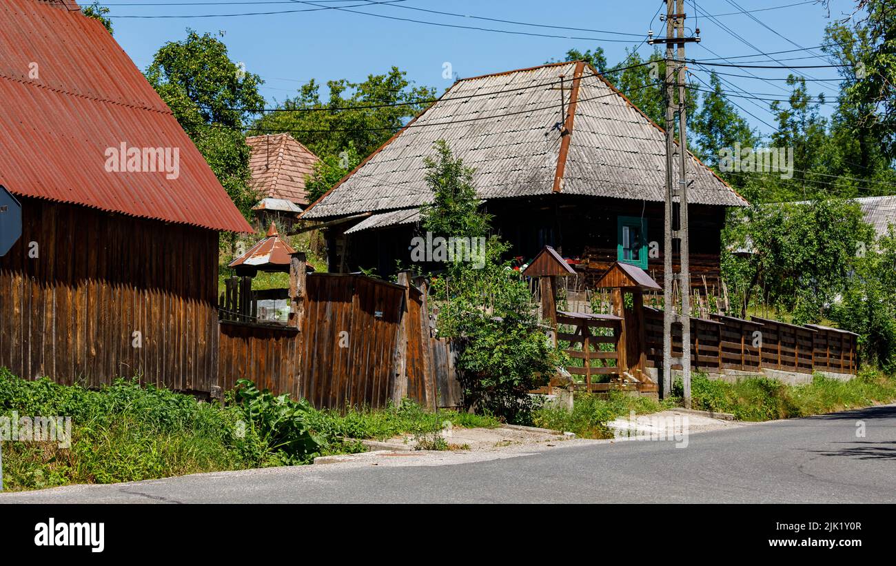 Old Farm houses in Maramures Romania Stock Photo