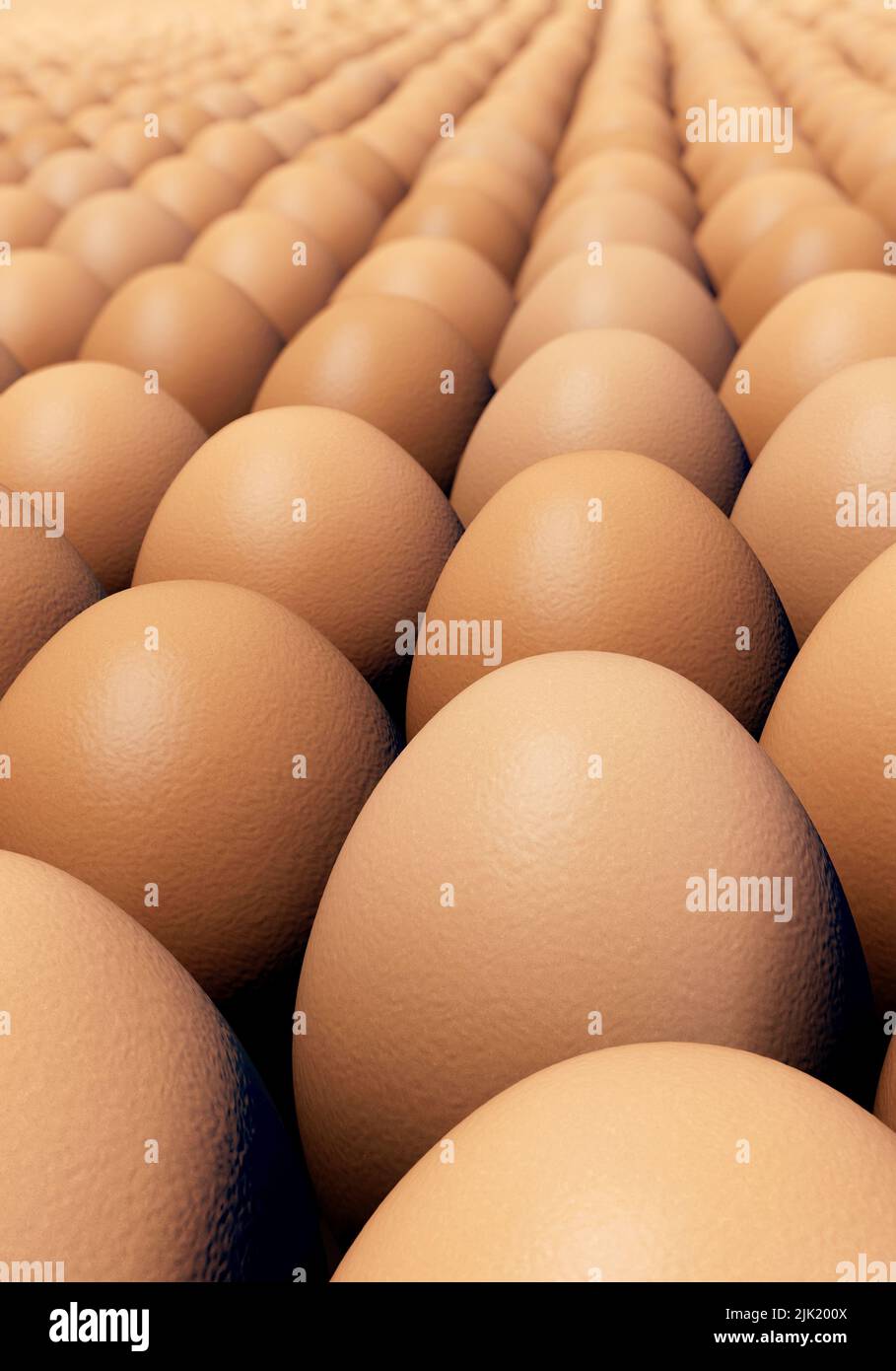 Lots of brown chicken eggs in paortrait format Stock Photo