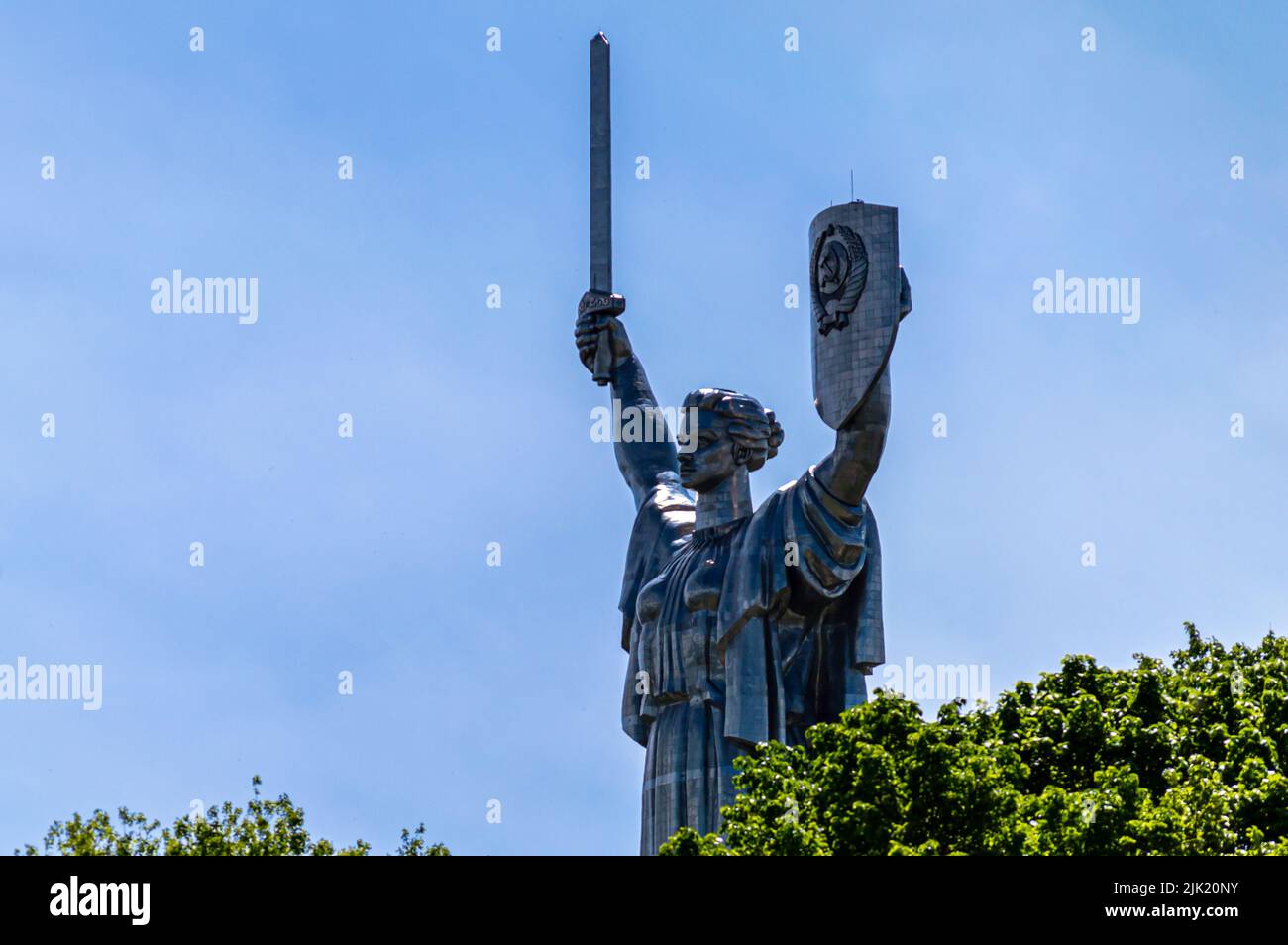 KYIV, UKRAINE - MAY 16,2021: The Motherland monument. Symbol of Kyiv (Kiev). The National Museum of the History of Ukraine in the Second World War. Stock Photo