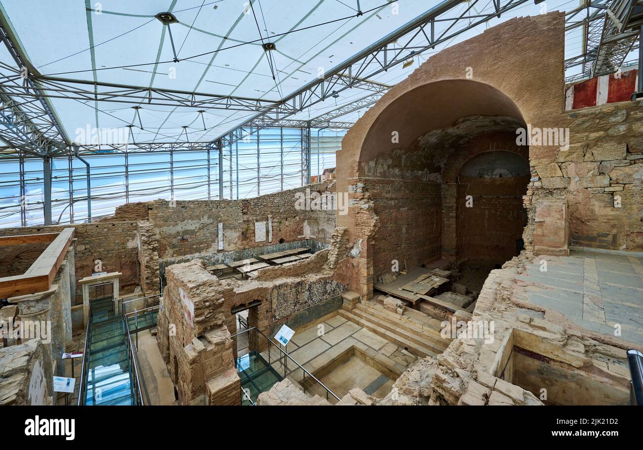inside Terrace Houses of Ephesus, Ephesus Archaeological Site, Selcuk, Turkey Stock Photo
