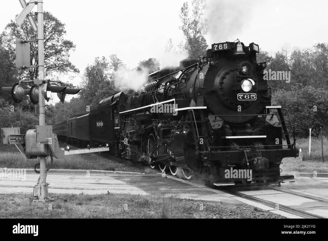 Nickel Plate Road no. 765 is a 2-8-4 'Berkshire' type steam locomotive built for the Nickel Plate Road in 1944 by the Lima Locomotive Works in Lima, O Stock Photo