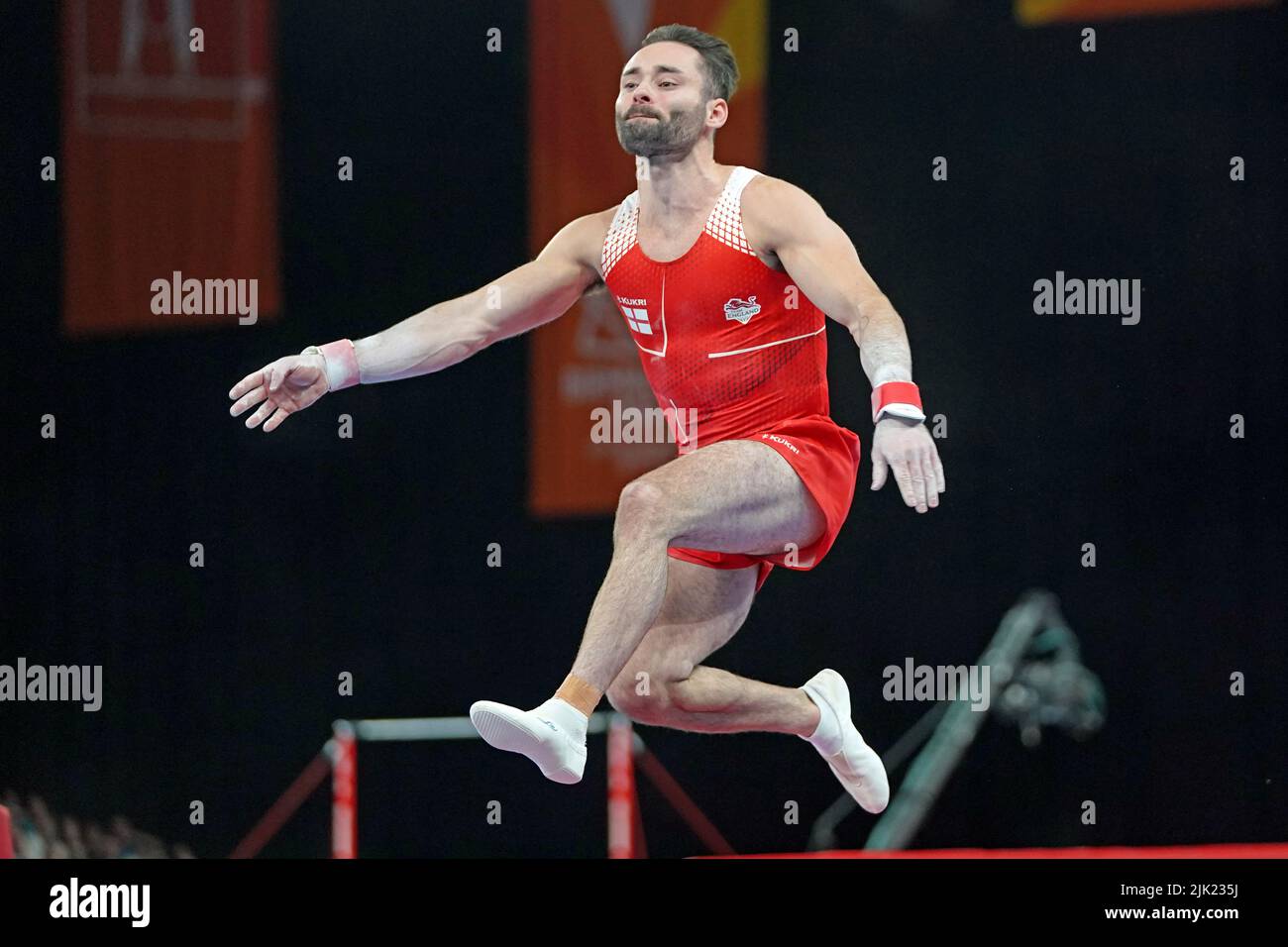 England's James Hall in action during his vault rotation of the Men's ...