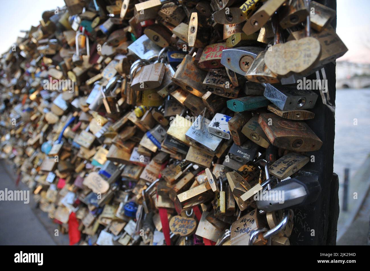 Padlocks in the bridges of Paris Stock Photo Alamy