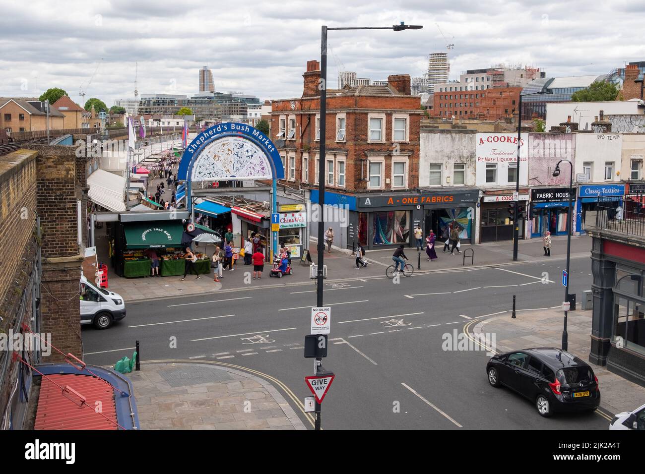 London, July 2022 Shepherds Bush Market in West London. A old market