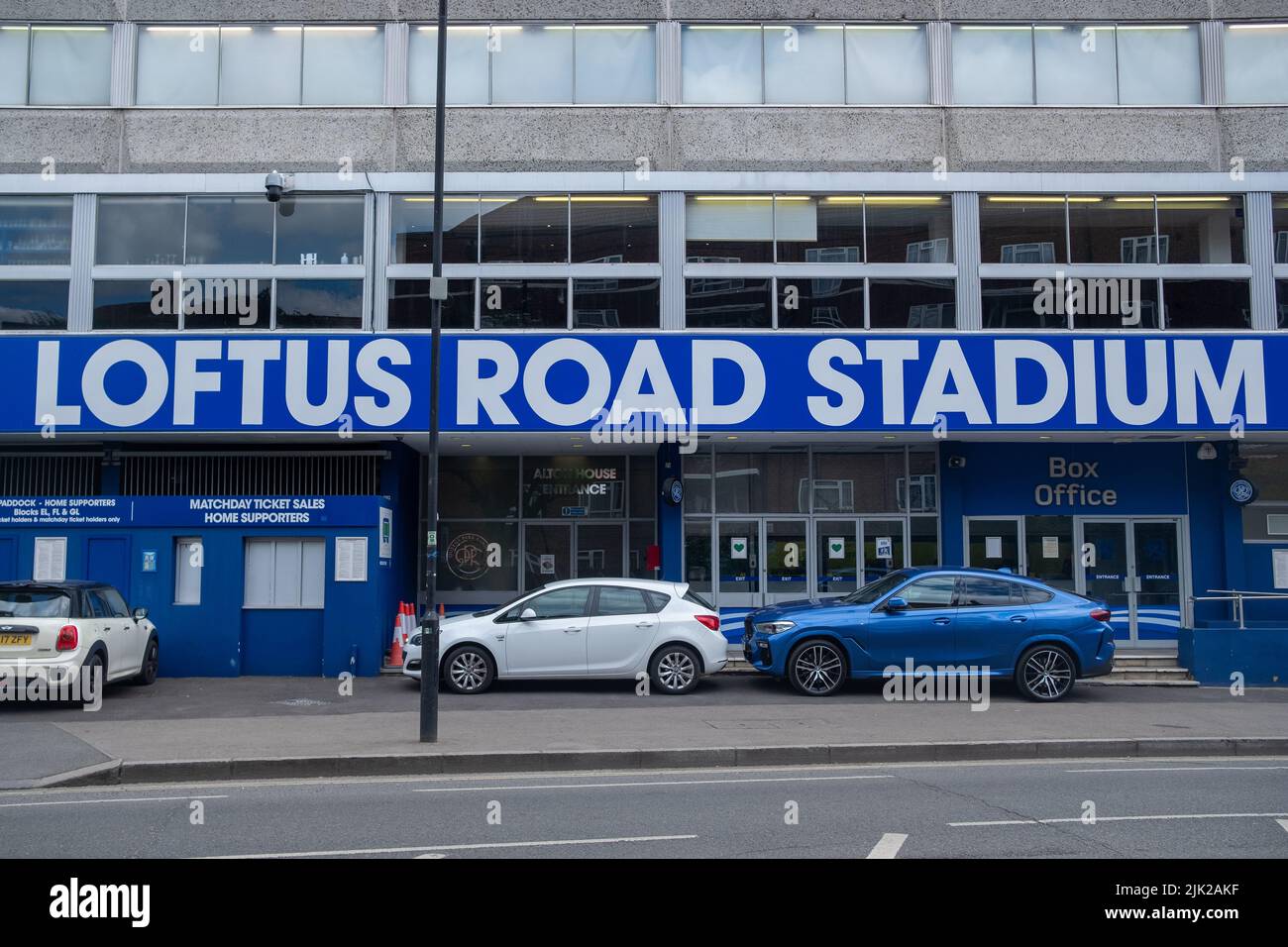 London- July 2022: Loftus Road Stadium, the home of Queen Park Rangers Football team in West London Stock Photo