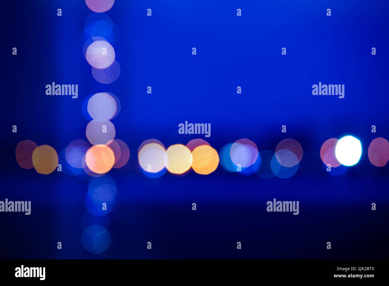 blue natural defocused lights bokeh framed background Stock Photo