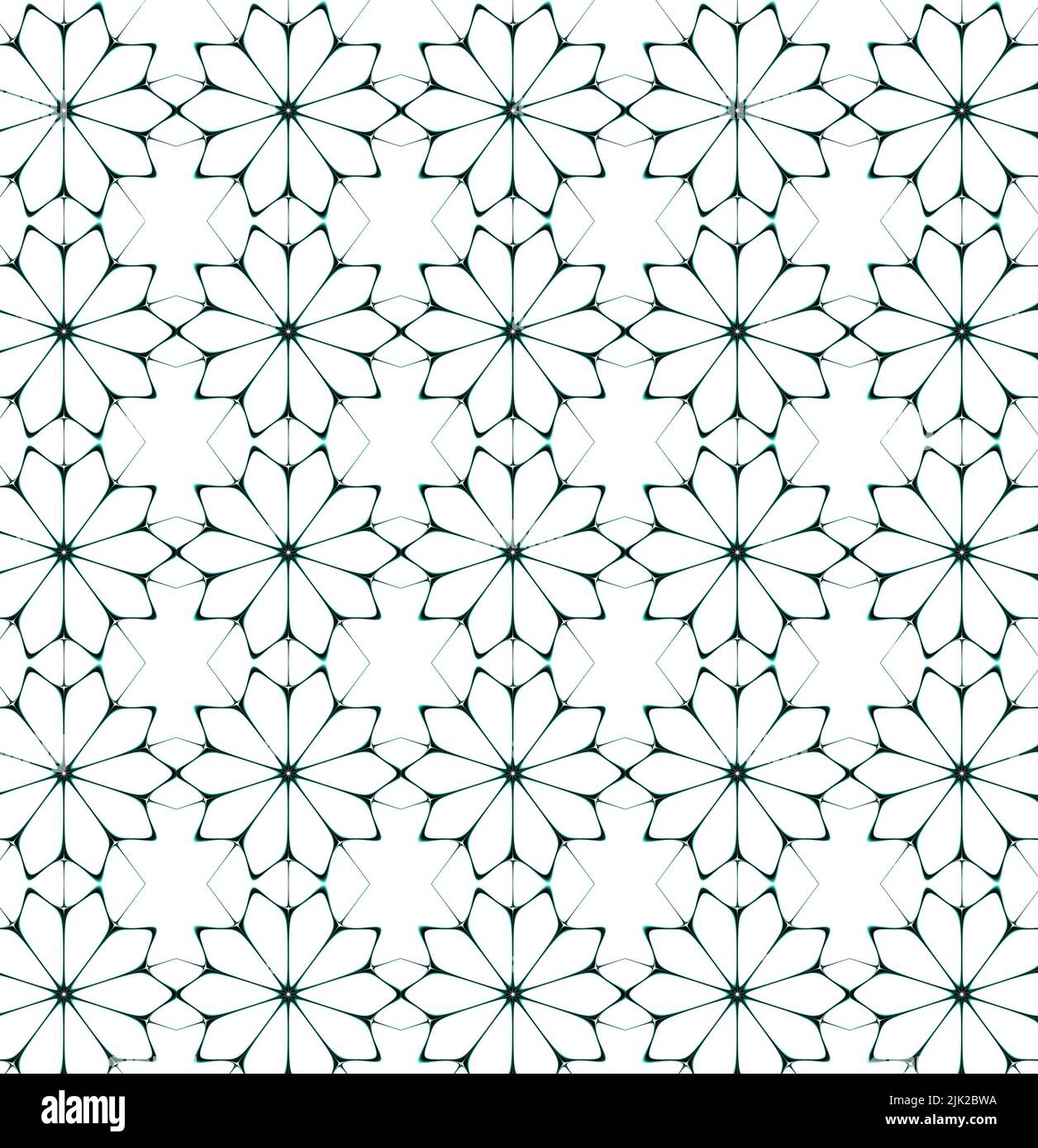 digital floral pattern on white Stock Photo