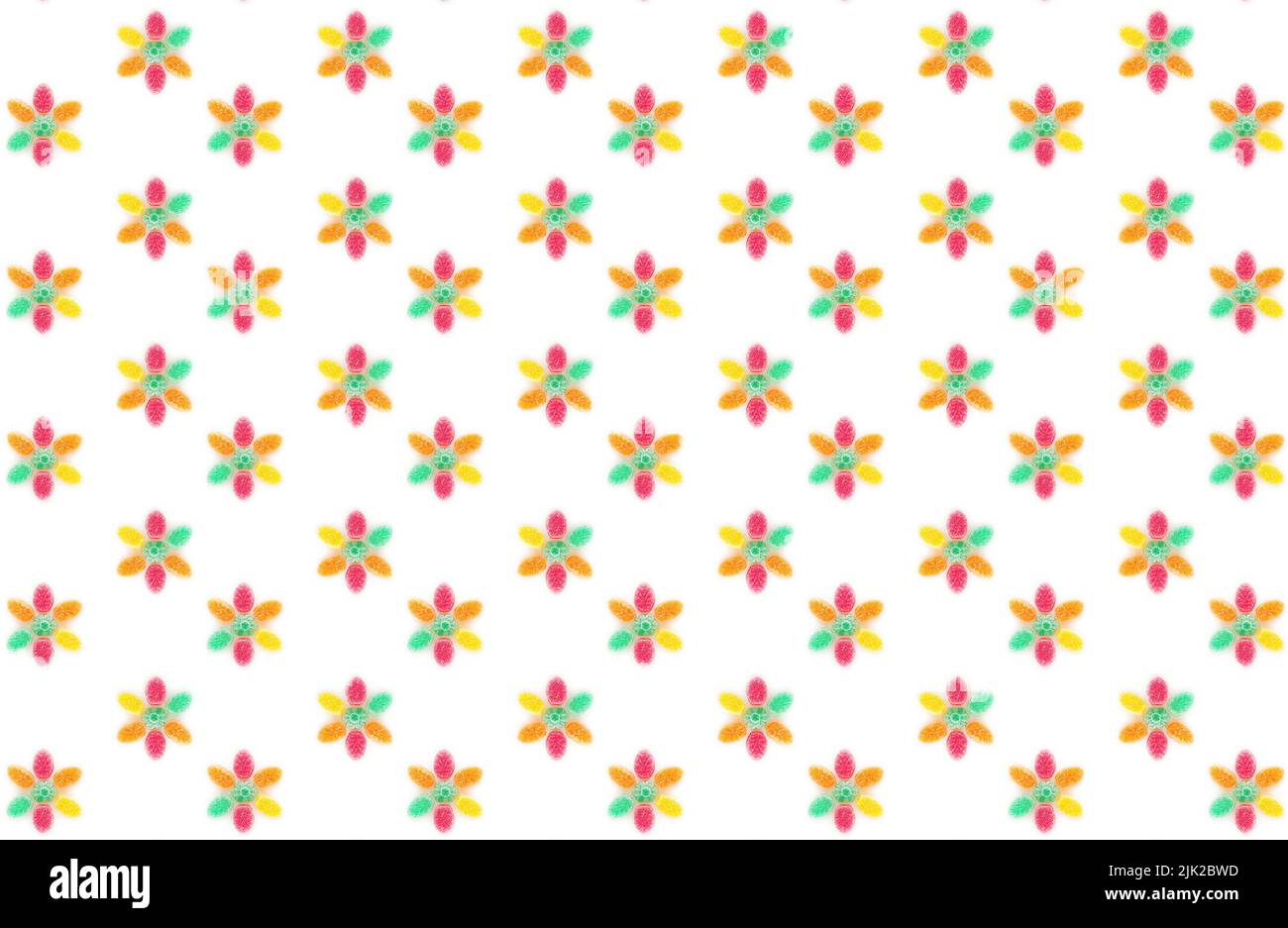 floral pattern with the pastel tones fruit jelly Stock Photo