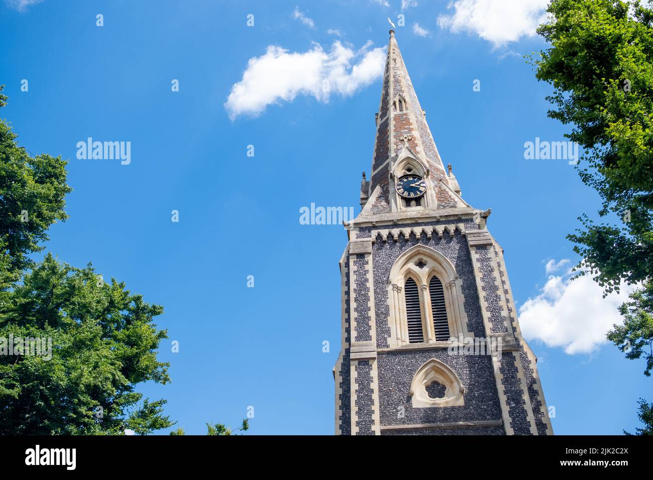 London, July 2022:  Christ Church Turnham Green next to Chiswick High Street in West London Stock Photo