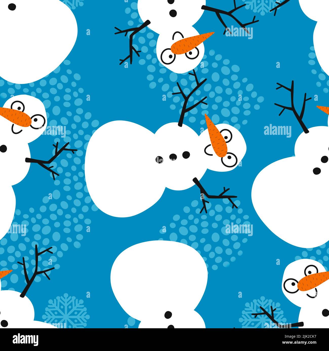 Winter seamless snowman and snowflakes pattern for Christmas wrapping ...