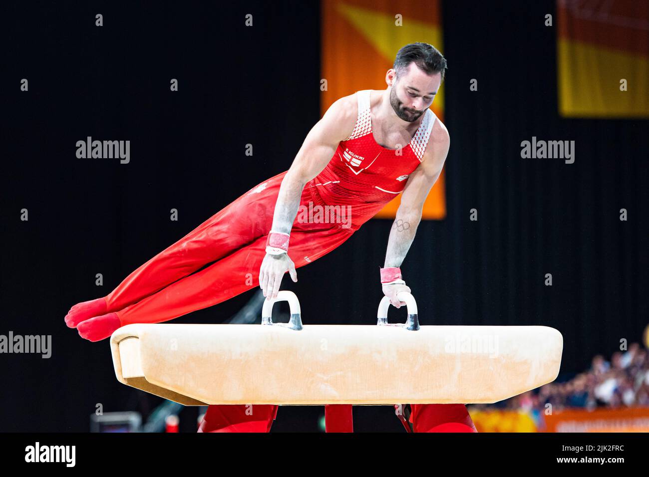 Birmingham, UK. 29th Jul, 2022. James Hall (ENG) during Men's Team Final and Individual Qualification - Men - Subdivision 3 of Birmingham 2022 - Commonwealth Games at Birmingham Arena on Friday, July 29, 2022 in Birmingham, UK. Credit: Taka Wu/Alamy Live News Stock Photo