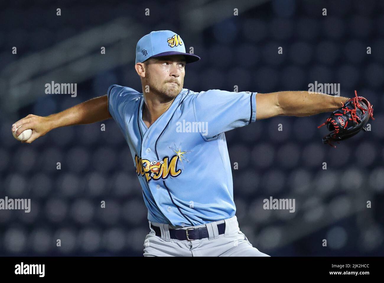 Biloxi, Mississippi, USA. 27th July, 2022. Montgomery Biscuits pitcher