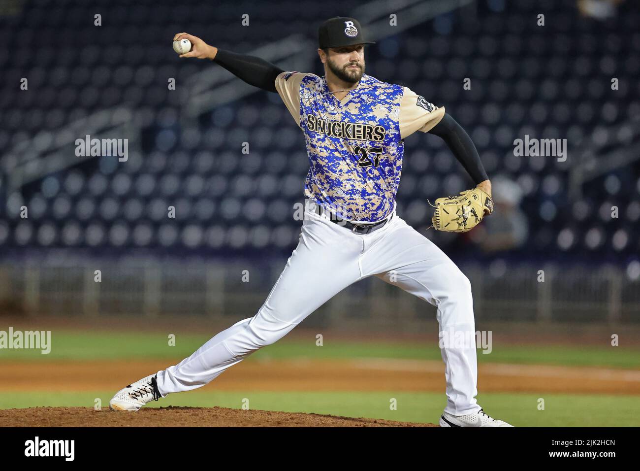 July 27, 2022: Montgomery Biscuits pitcher Evan McKendry (39) pitches  during an MLB, Baseball