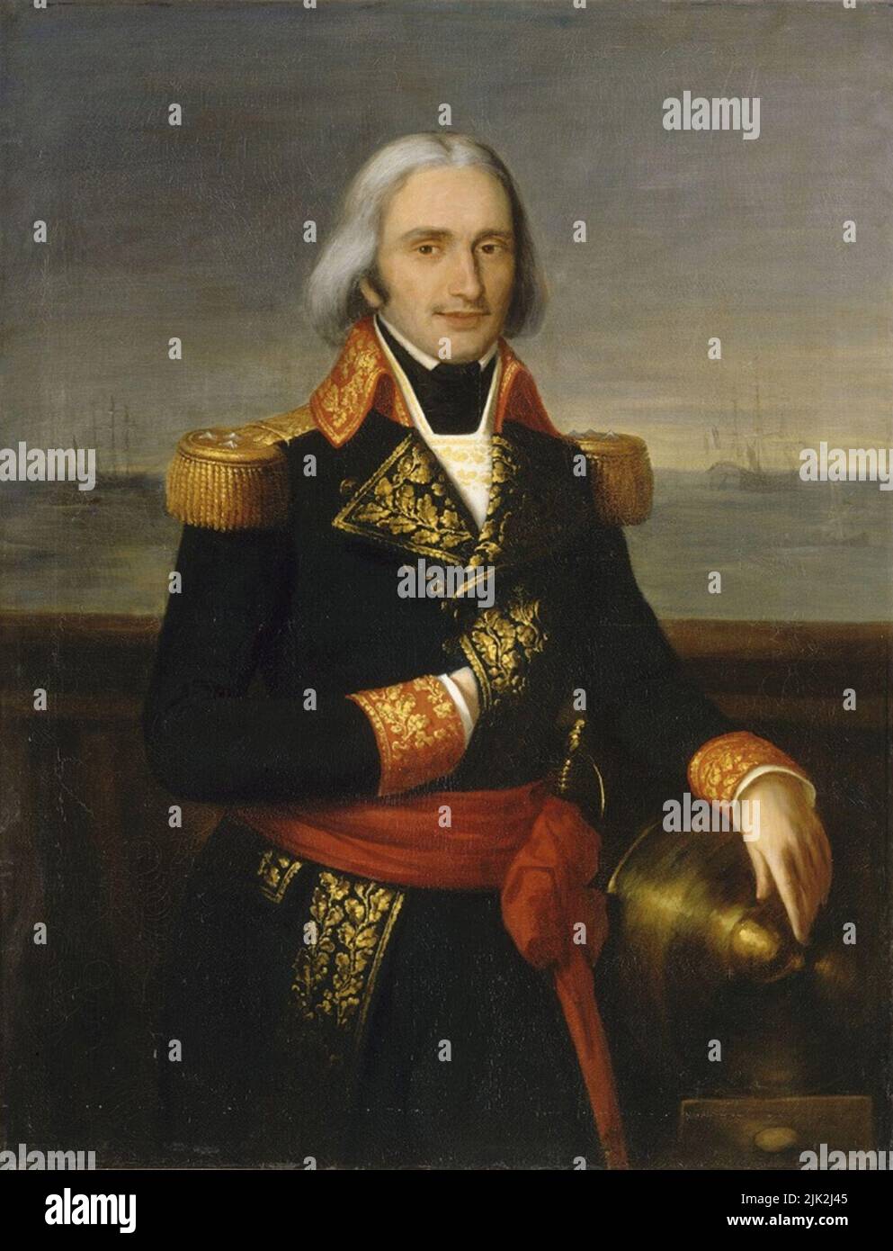 The French admiral François-Paul Brueys d'Aigalliers who led the Mediterranean fleet until he died at The Battle of the Nile Stock Photo
