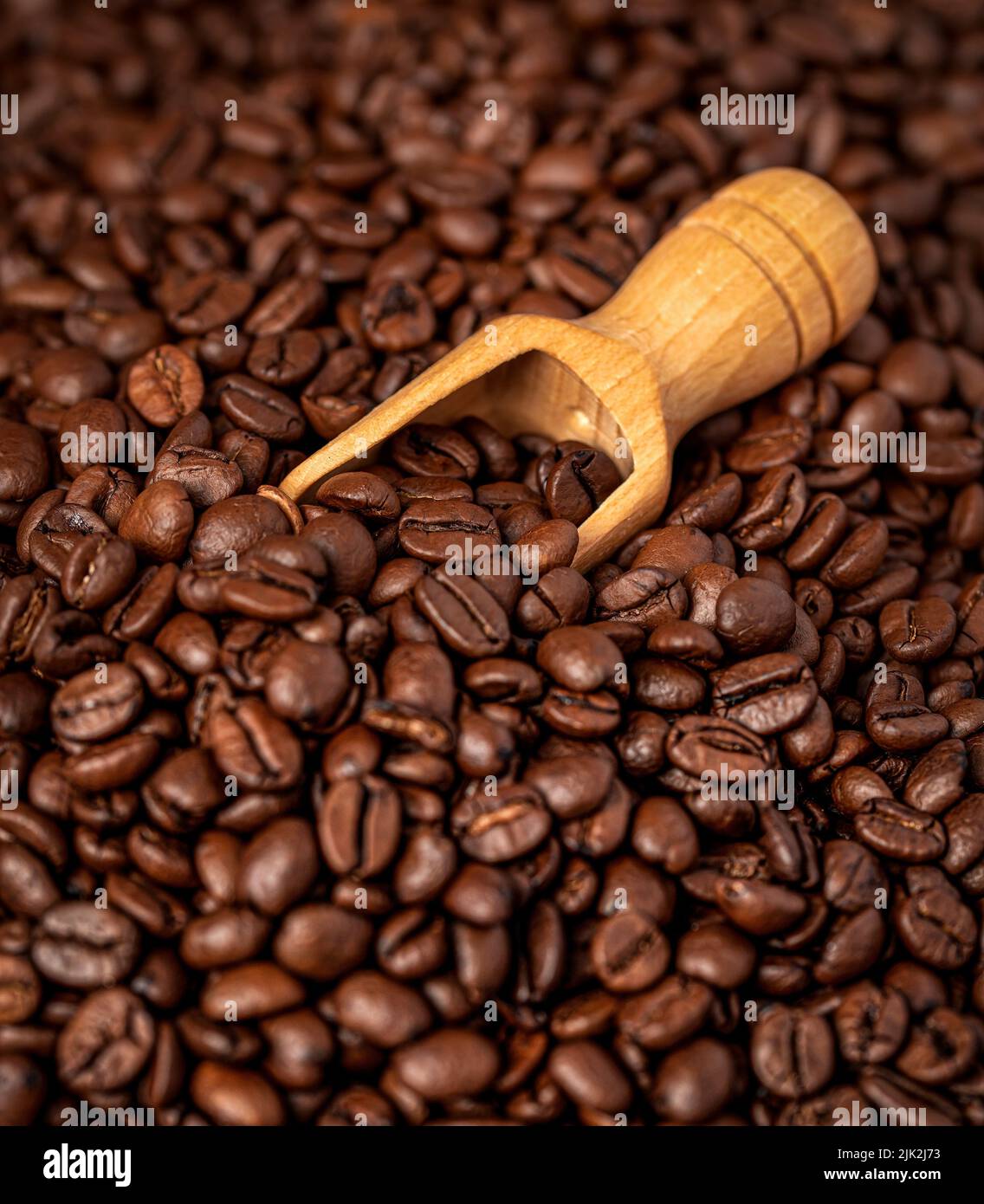 Macro photography of coffee beans, scoop, background Stock Photo Alamy