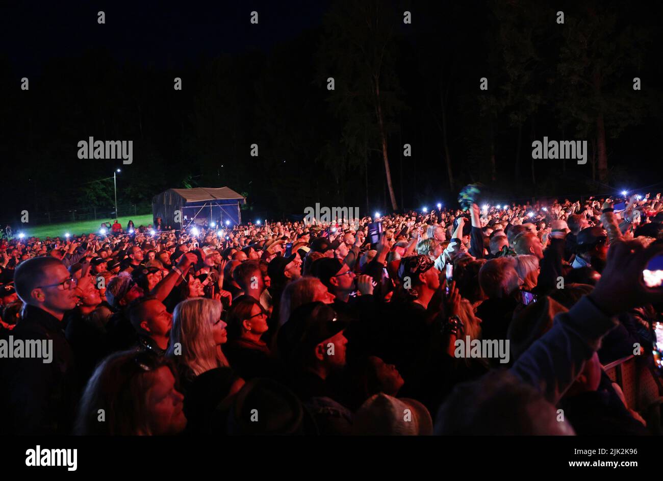 Audience during Europe concert, during the Skogsröjet music festival