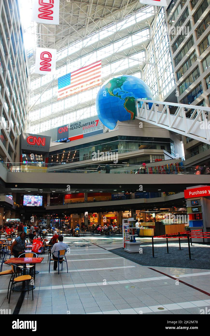 The immense atrium of the CNN tower, Atlanta Stock Photo