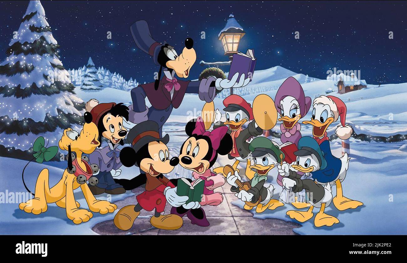 PLUTO,GOOF,GOOFY,MICKEY,MINNIE,TICK,TRICK,TRACK,DUCK,DUCK, MICKEY'S MAGICAL CHRISTMAS: SNOWED IN AT THE HOUSE OF MOUSE, 2001, Stock Photo