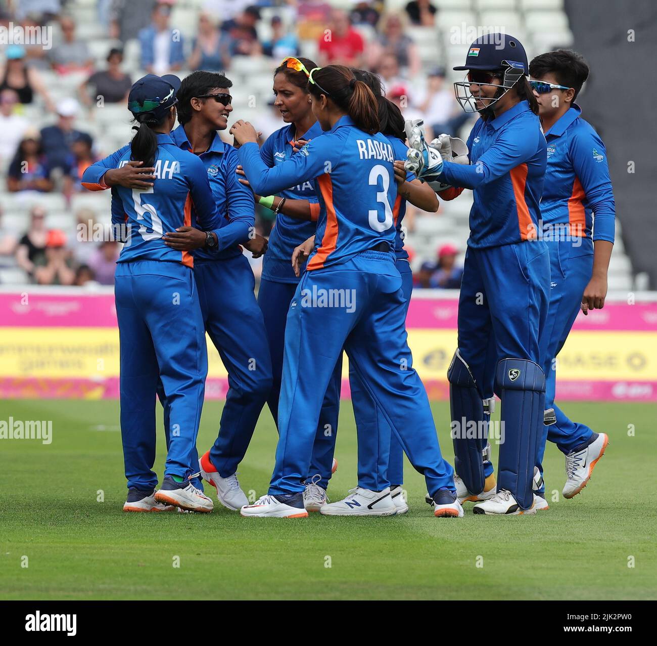 Egsbaston, Birmingham, UK 29th July 2022 Womens T20 Cricket Match between India and Australia; Australia won by 3 wickets inspite of excellent performance by Indian women players