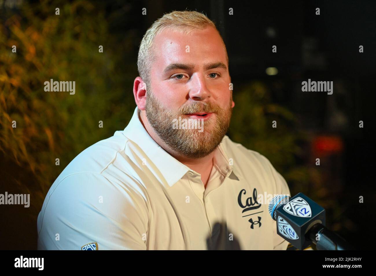 California Bears offensive lineman Matthew Cindric speaks during PAC12