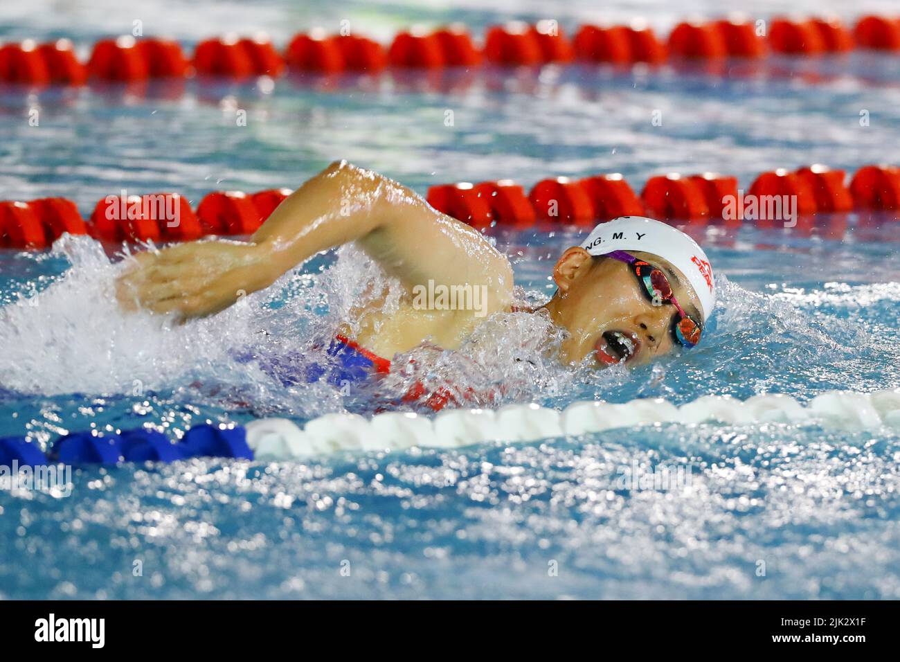 Alexandria, Egypt. 29th July, 2022. Zhang Mingyu of China competes in ...