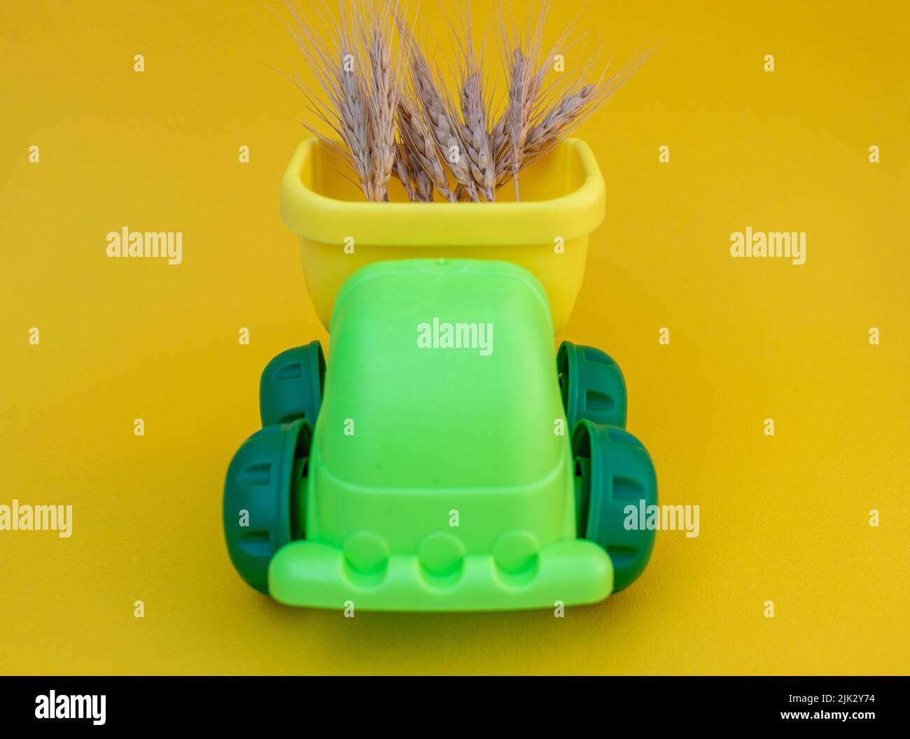Global food crisis concept. Truck transporting wheat grains Stock Photo