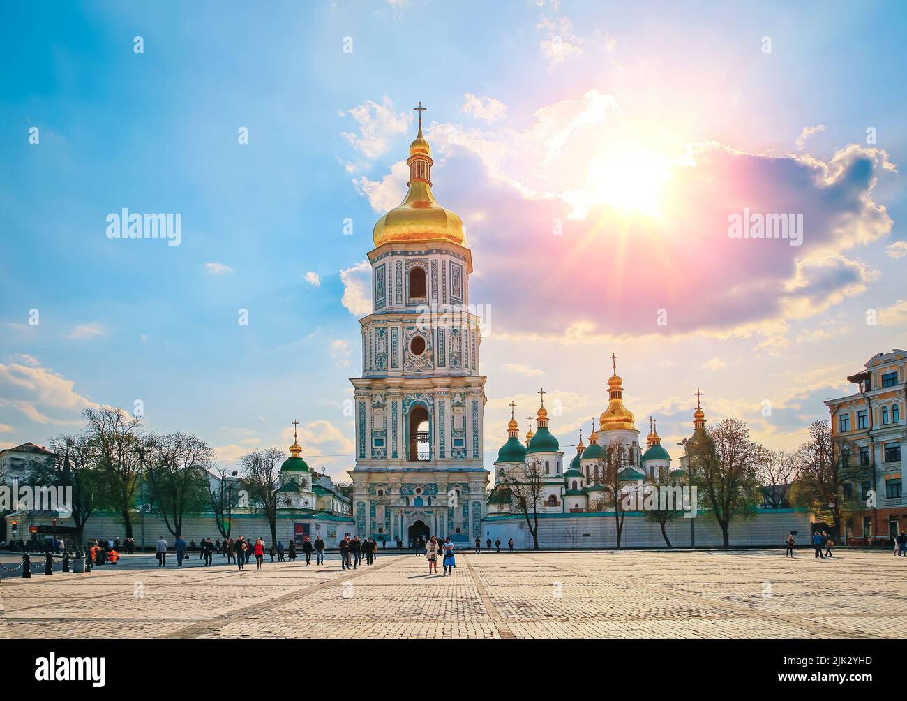 View. St. Sophia Cathedral on Sophia Square. Stock Photo