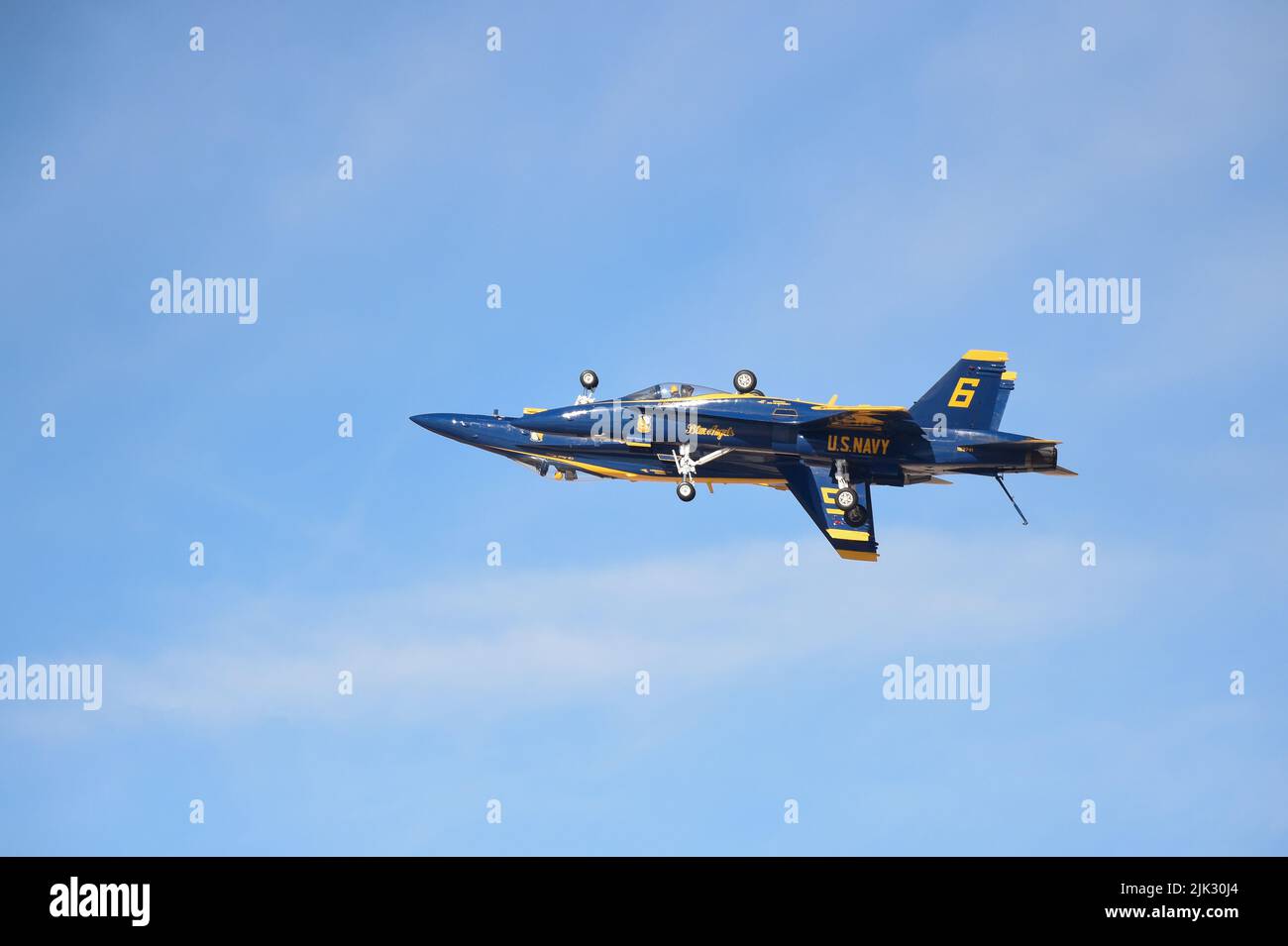 Blue Angel 5 and 6 during winter training at NAF El Centro in the Imperial Valley of California Stock Photo