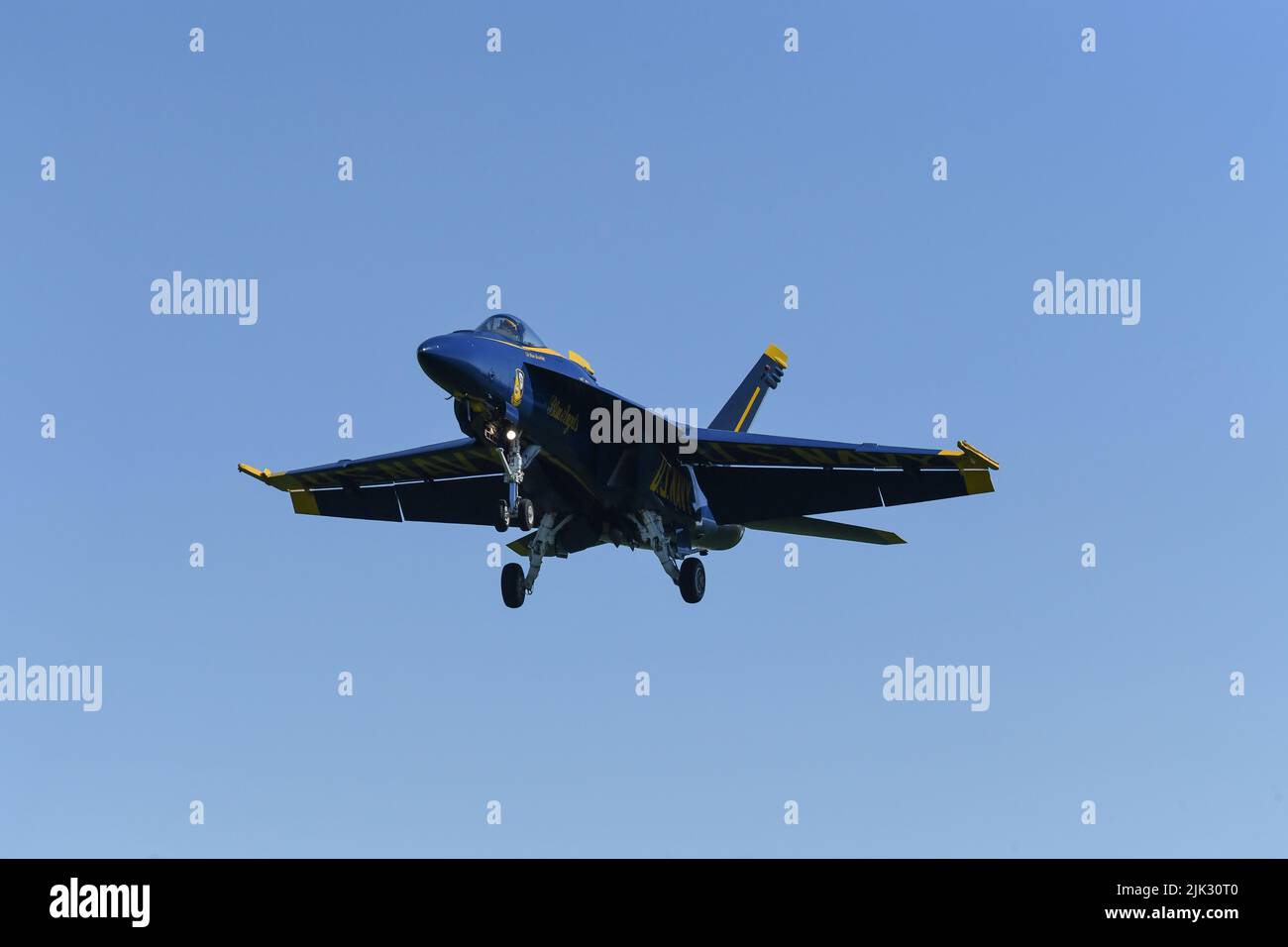 Blue Angel 1 on final to NAF El Centro, during winter training Stock Photo