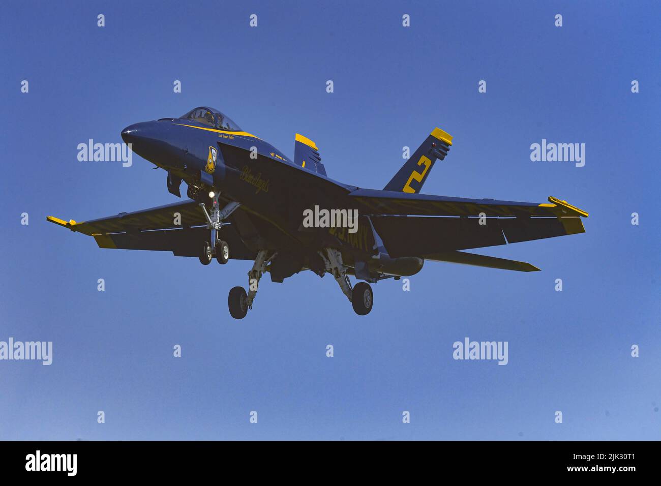 Blue Angel 2  on final to NAF El Centro, during winter training Stock Photo