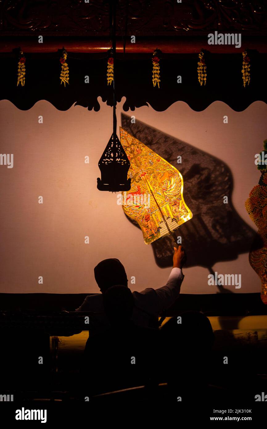 wayang kulit or shadow puppets from Java, Indonesia puppet show by ...