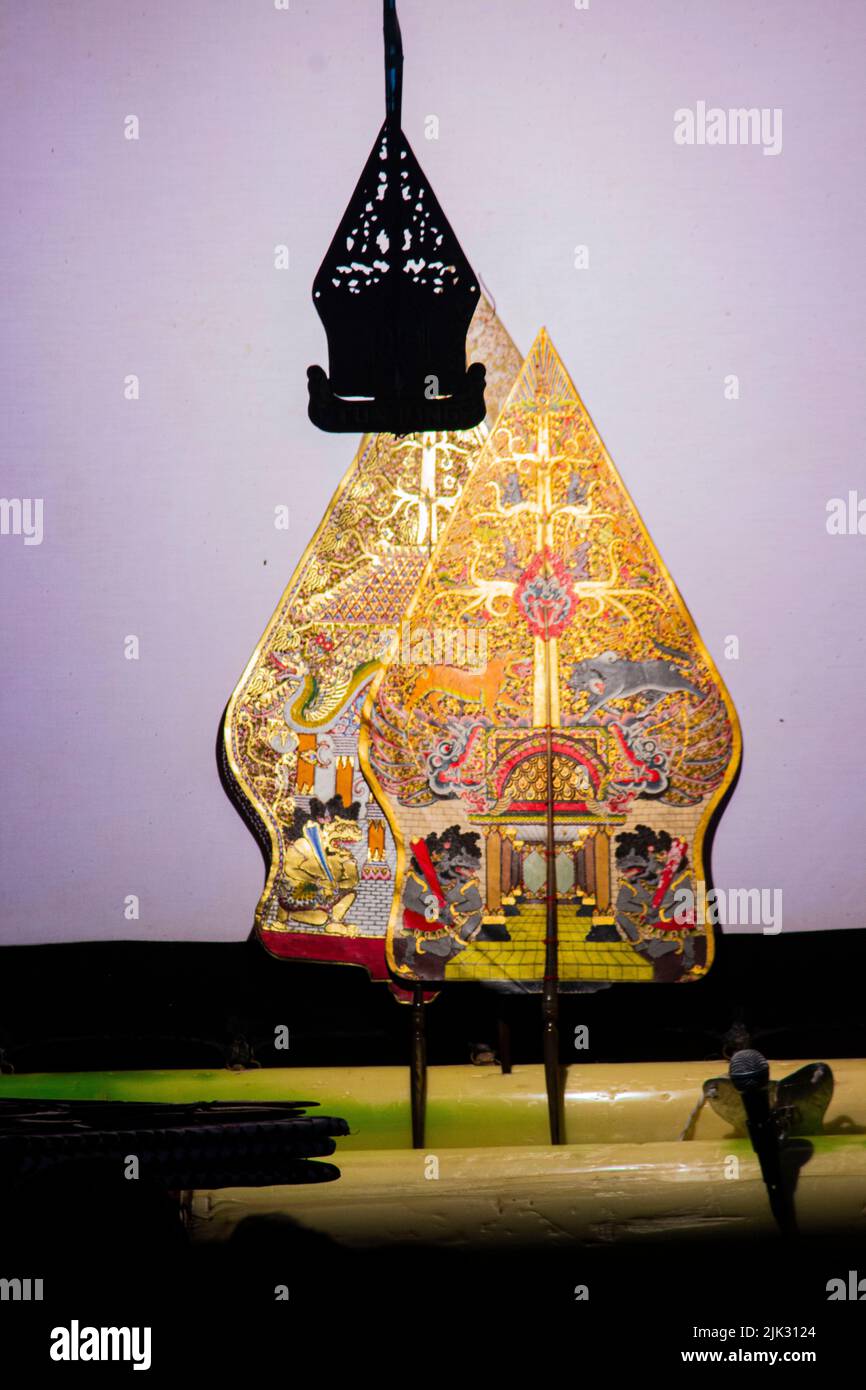 Java Puppet wayang kulit or shadow puppets from Java, Indonesia puppet show by ...