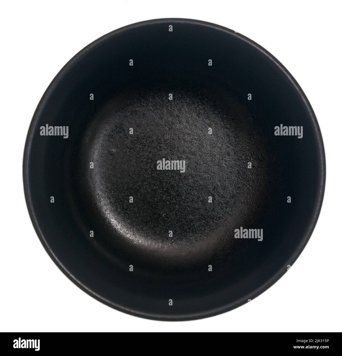 Black empty bowl isolated on white background Stock Photo