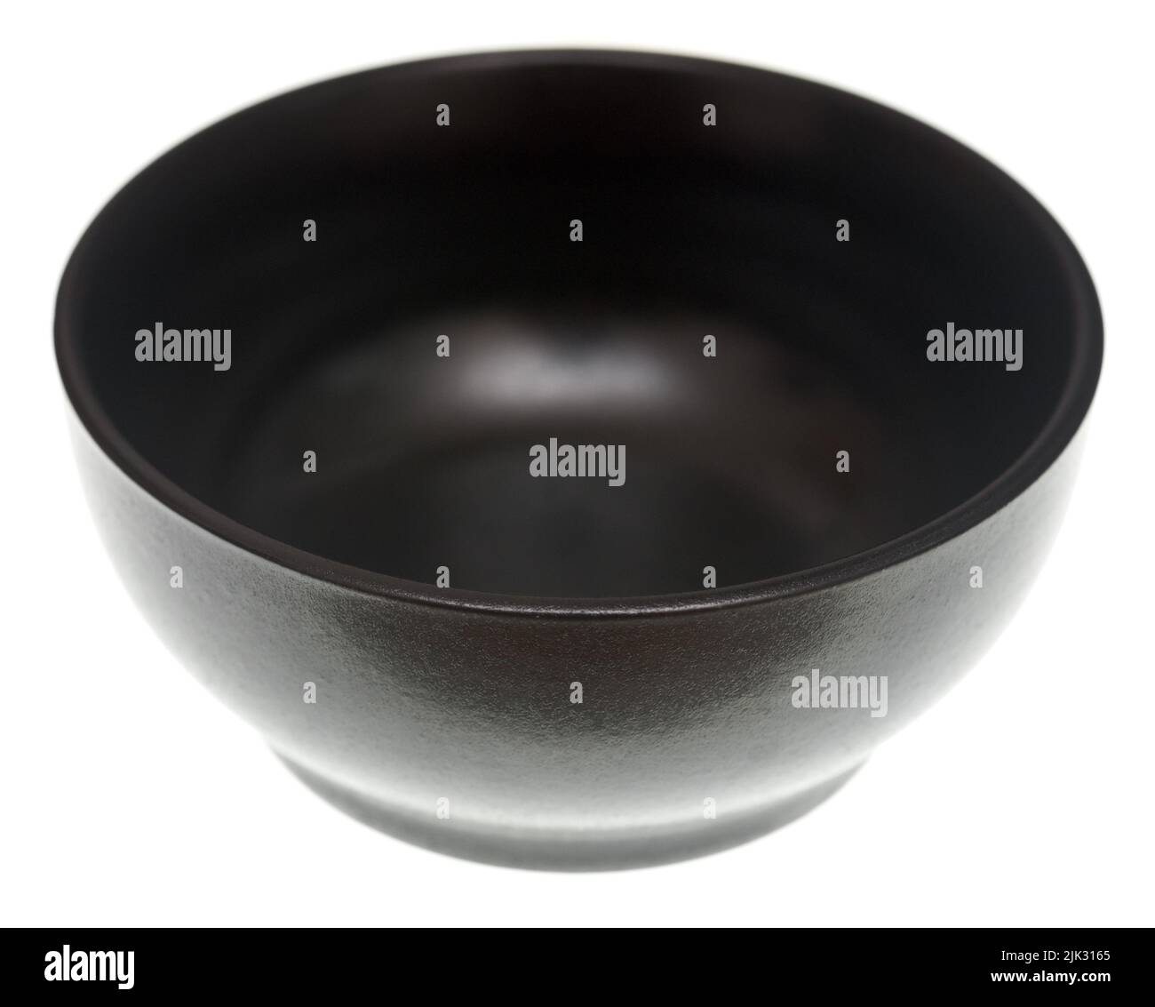 Black empty bowl isolated on white background Stock Photo