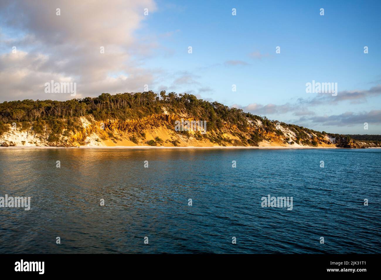 View of the west coast of the Fraser Island, known by the Aboriginal name of Kgari, a 122 km long sand island off the east coast of Australia Stock Photo