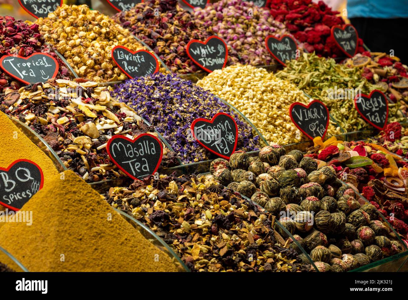 Egyptian spice bazaar in Istanbul on the banks of the Bosphorus, Turkiye Stock Photo