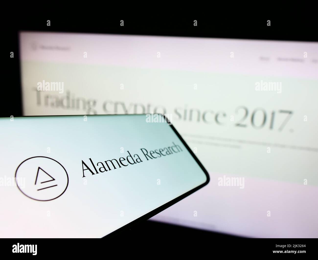 Cellphone with logo of crypto investment company Alameda Research on screen  in front of business website. Focus on center-left of phone display Stock  Photo - Alamy