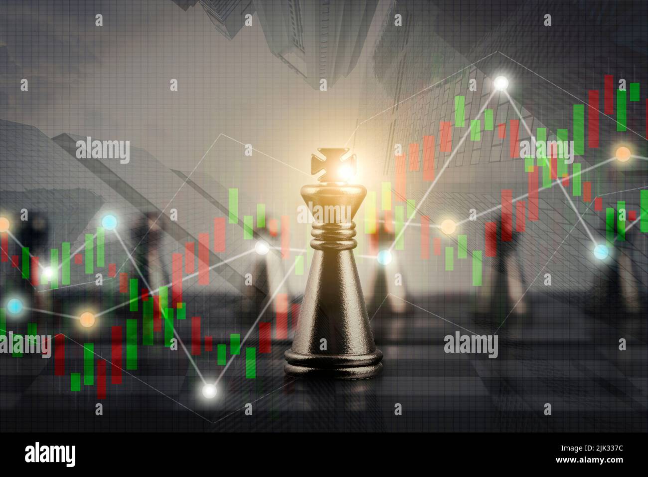 chess game on board indicators chart forex and graph stock market finance  investment business digital marketing finance concept Stock Photo - Alamy