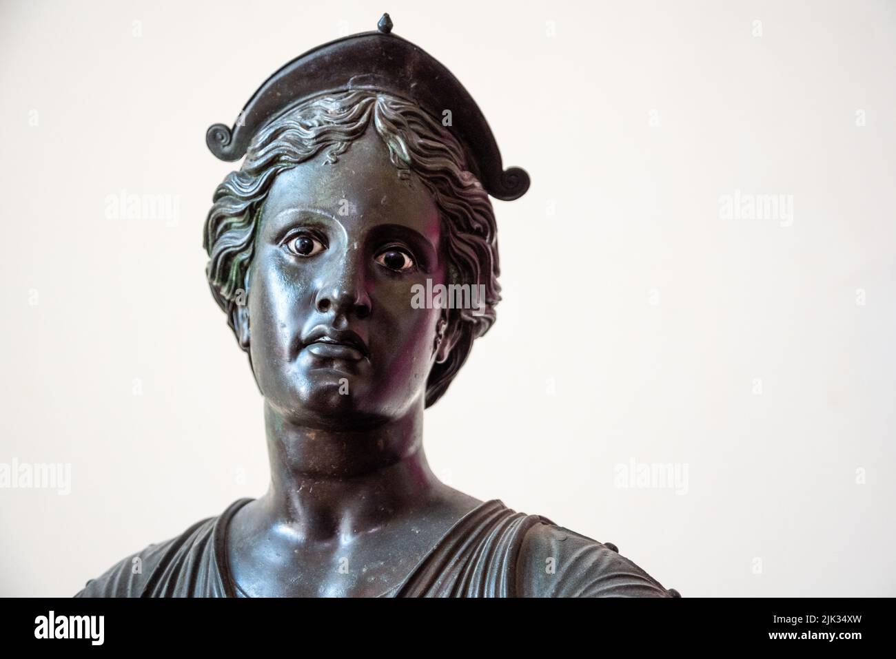 NAPLES, ITALY MAY 06, 2022 Ancient Roman statue of a young woman, Southern Italy Stock Photo