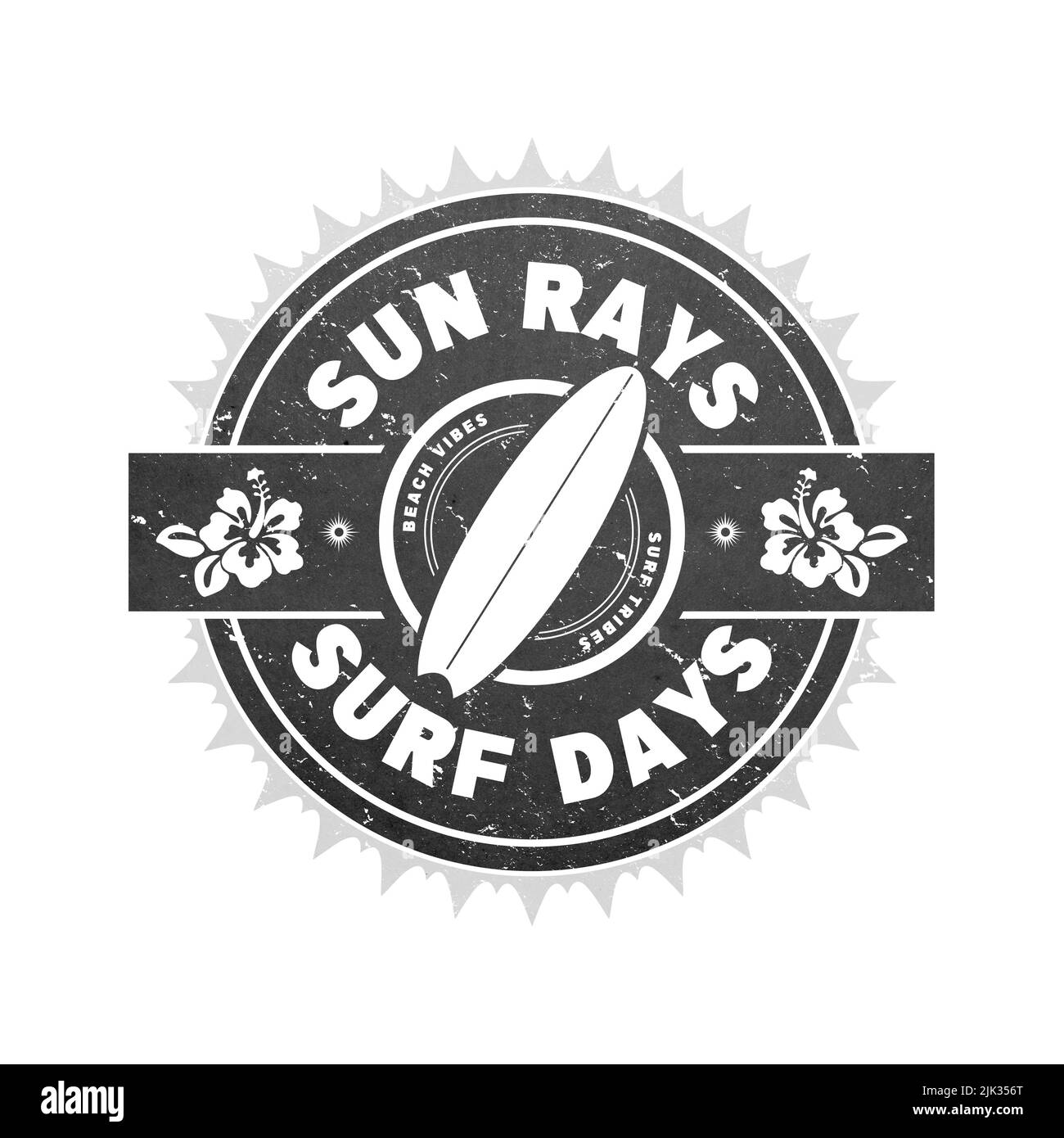 Surfing - Sun Rays Surf Days - Retro Surfer Graphic Design Stock Photo