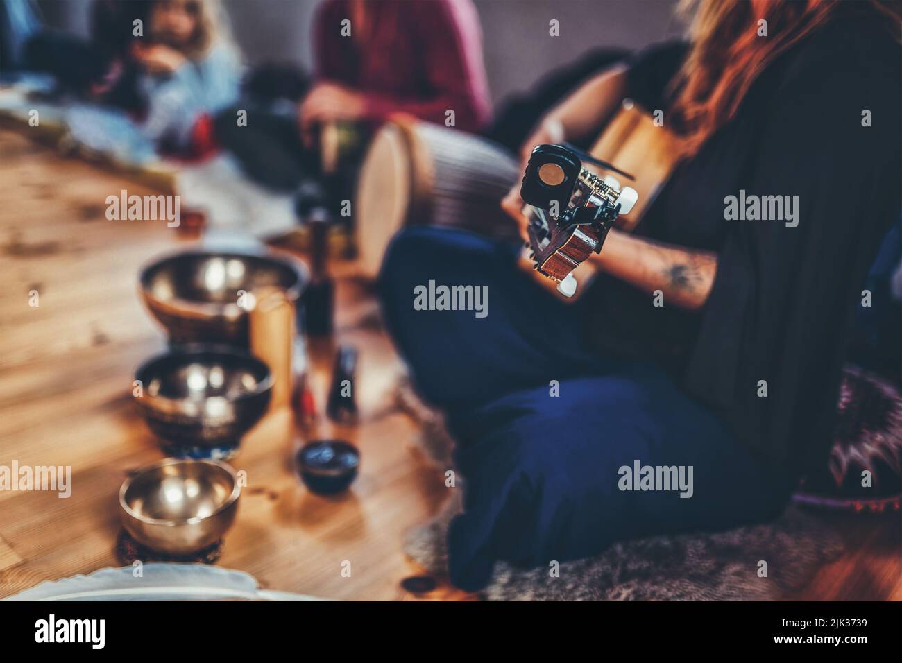 Tibetan gold bowls hi-res stock photography and images - Alamy