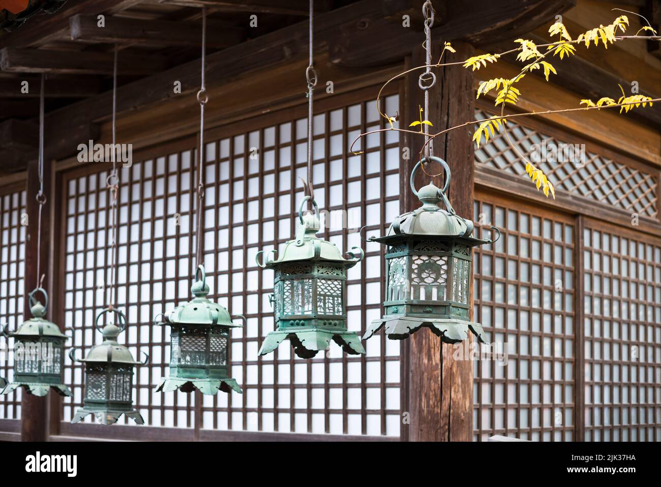 Bronze lanterns at Kasugataisha Shinto shrine, Nara, Japan Stock Photo