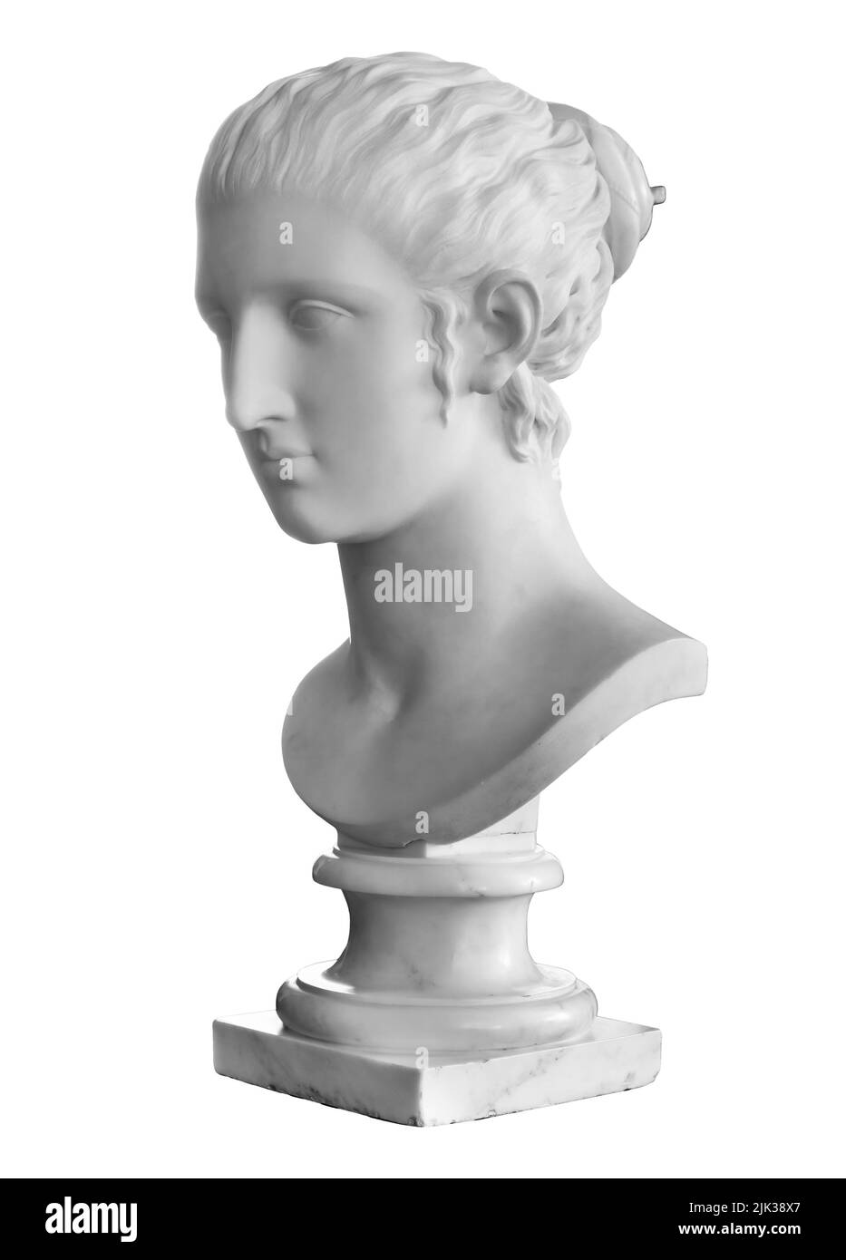 Bust Of A Beautiful Lady Isolated On White With Clipping Path Stock